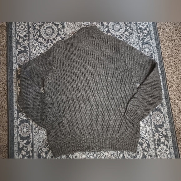 Daniele Blasi Mens Chunky Knit Cardigan XL Gray Sherpa Collar Wool Blend Grandpa - Picture 3 of 13